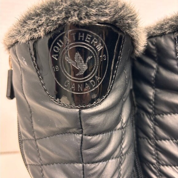 Aquatherm Black Quilted Winter Boots Side Zipper - Picture 7 of 11